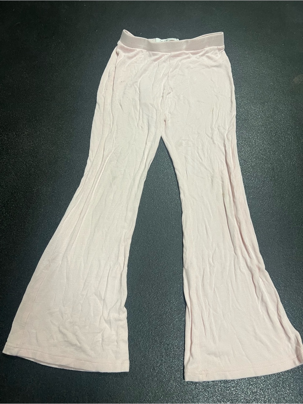 Sol Angeles light-pink ribbed flare pants